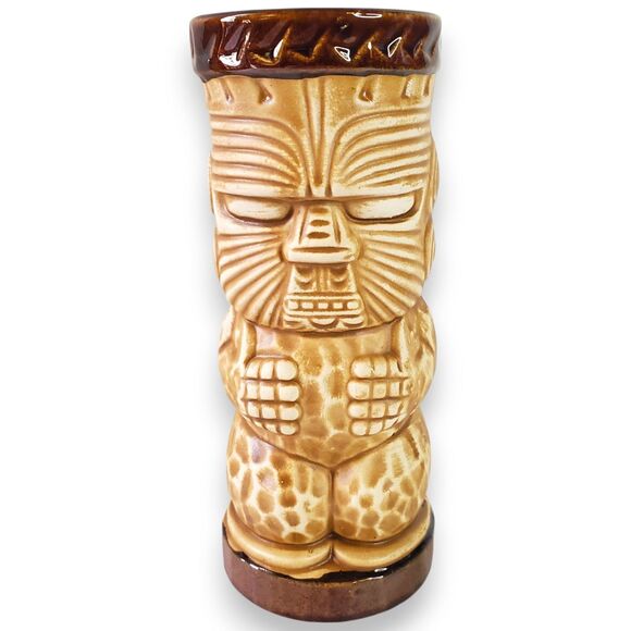 Set of 2 VTG Trader Dick's Peanut Tiki Mugs Reno Nugget Casino Barware OMC Japan - Picture 2 of 14